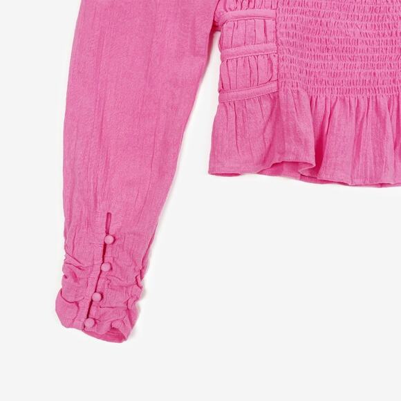 Free People Chloe Top Small Aurora Pink Cotton Barbie Girlcore Coquette Summer - Picture 11 of 16